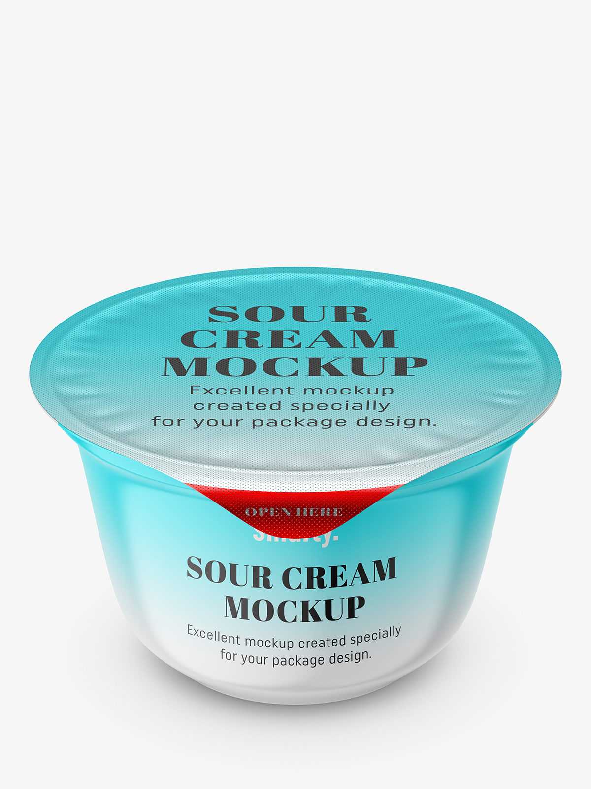 Yogurt mockup container / top view