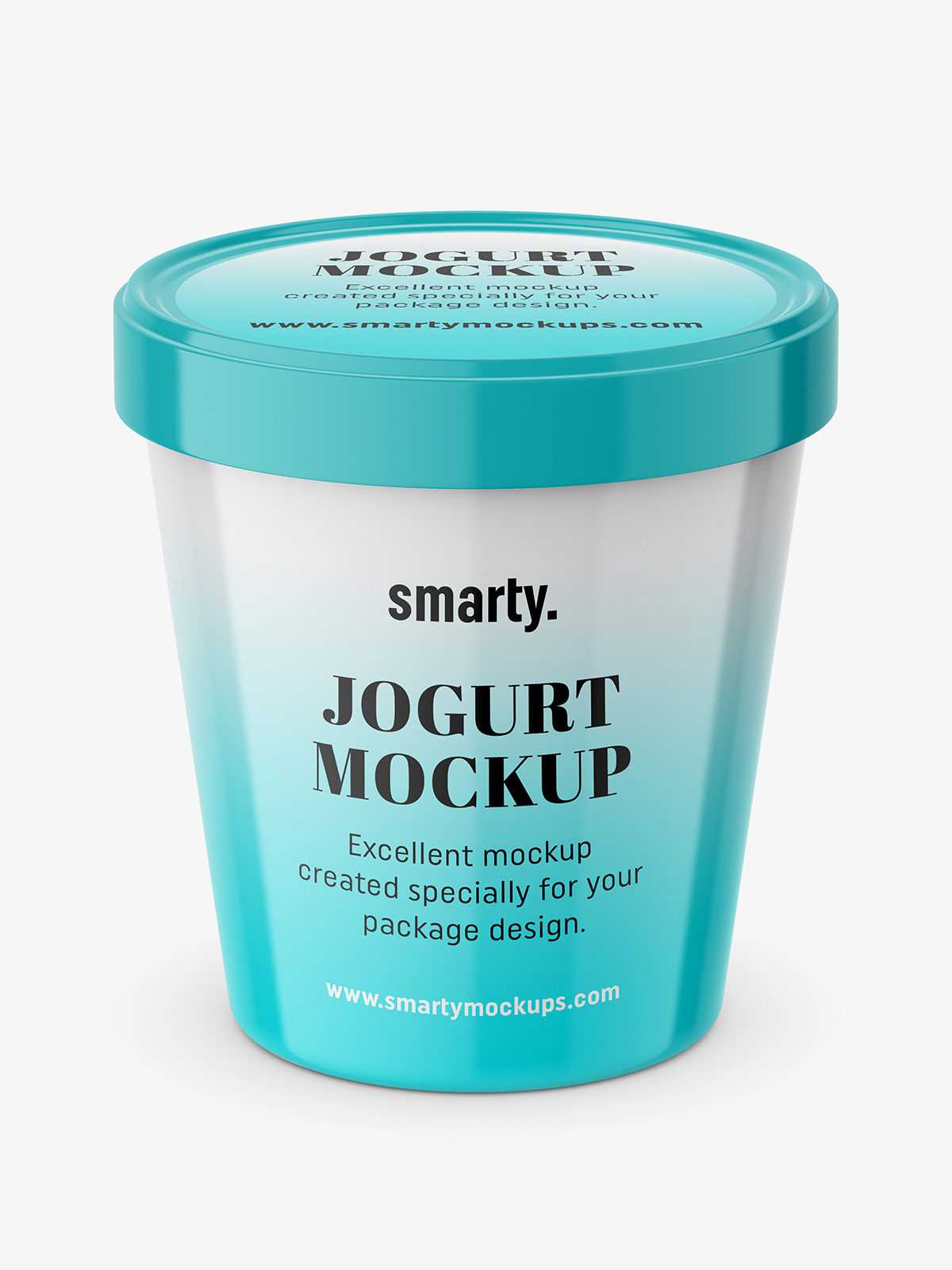 Yogurt mockup / top view