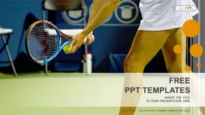 Young female tennis player-Sports PowerPoint Templates