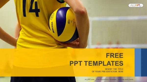Young Girl Holding Volleyball-Sports PowerPoint Templates