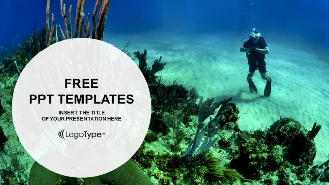 Young Man Scuba Diver-Sports PPT Templates