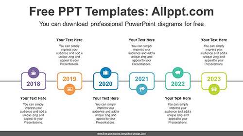 Zigzag Aligned Circles PowerPoint Diagram
