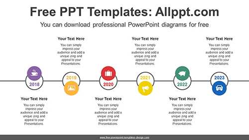 Zigzag Aligned Circles PPT Diagram