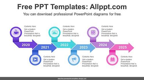 Zigzag Circle Arrow PPT Diagram