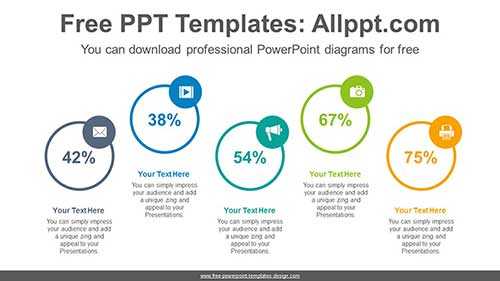 Zigzag Circles flow PowerPoint Diagram