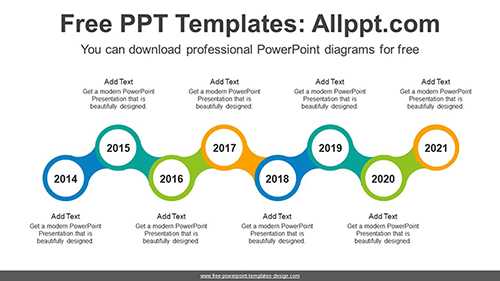 Zigzag Connection Circles PowerPoint Diagram