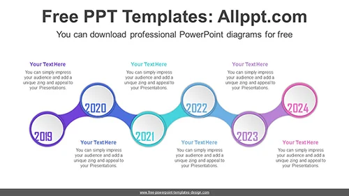 Zigzag Connection Circles PPT Diagram