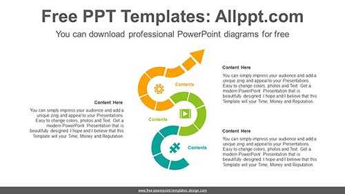 Zigzag Curved Arrow PPT Diagram