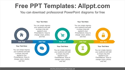 Zigzag donut flow PowerPoint Diagram Template