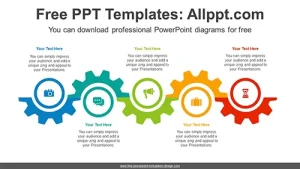 Zigzag Gears Process PowerPoint Diagram