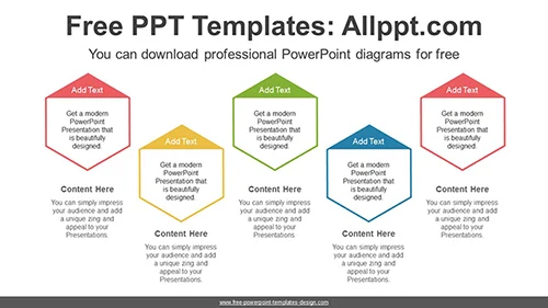 Zigzag Hexagon PowerPoint Diagram