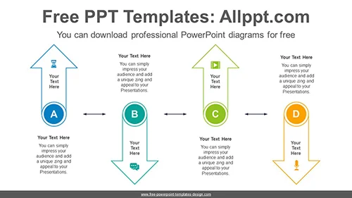 Zigzag Line Arrows PowerPoint Diagram