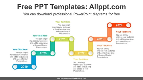 Zigzag Rectangle Bar PowerPoint diagram
