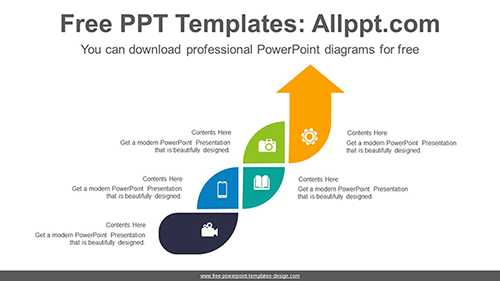 Zigzag Rising Arrow PowerPoint Diagram