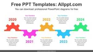 Zigzag Semi-Gears PowerPoint Diagram Template