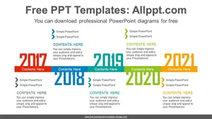 Zigzag Year Bar PowerPoint Diagram
