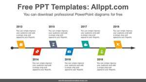 Zigzagged flags PowerPoint Diagram Template