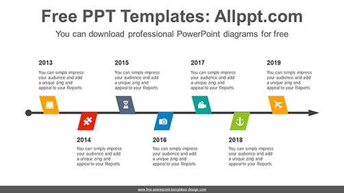 Zigzagged flags PowerPoint Diagram Template