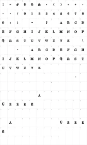 Mapa de caracteres da fonte 1-2-3 GO!