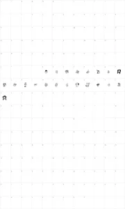 Mapa de caracteres da fonte 21 Heads