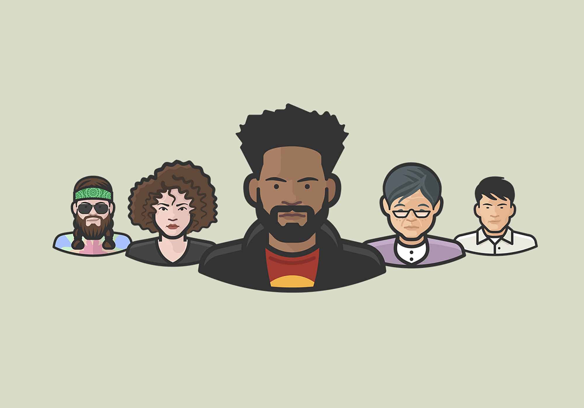30 Free Diversity Avatars Vector Icons (AI)