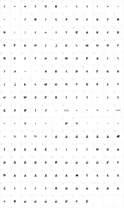Mapa de caracteres da fonte 300 Trojans