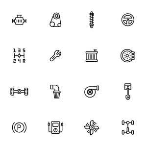 32 Car Engine Icons