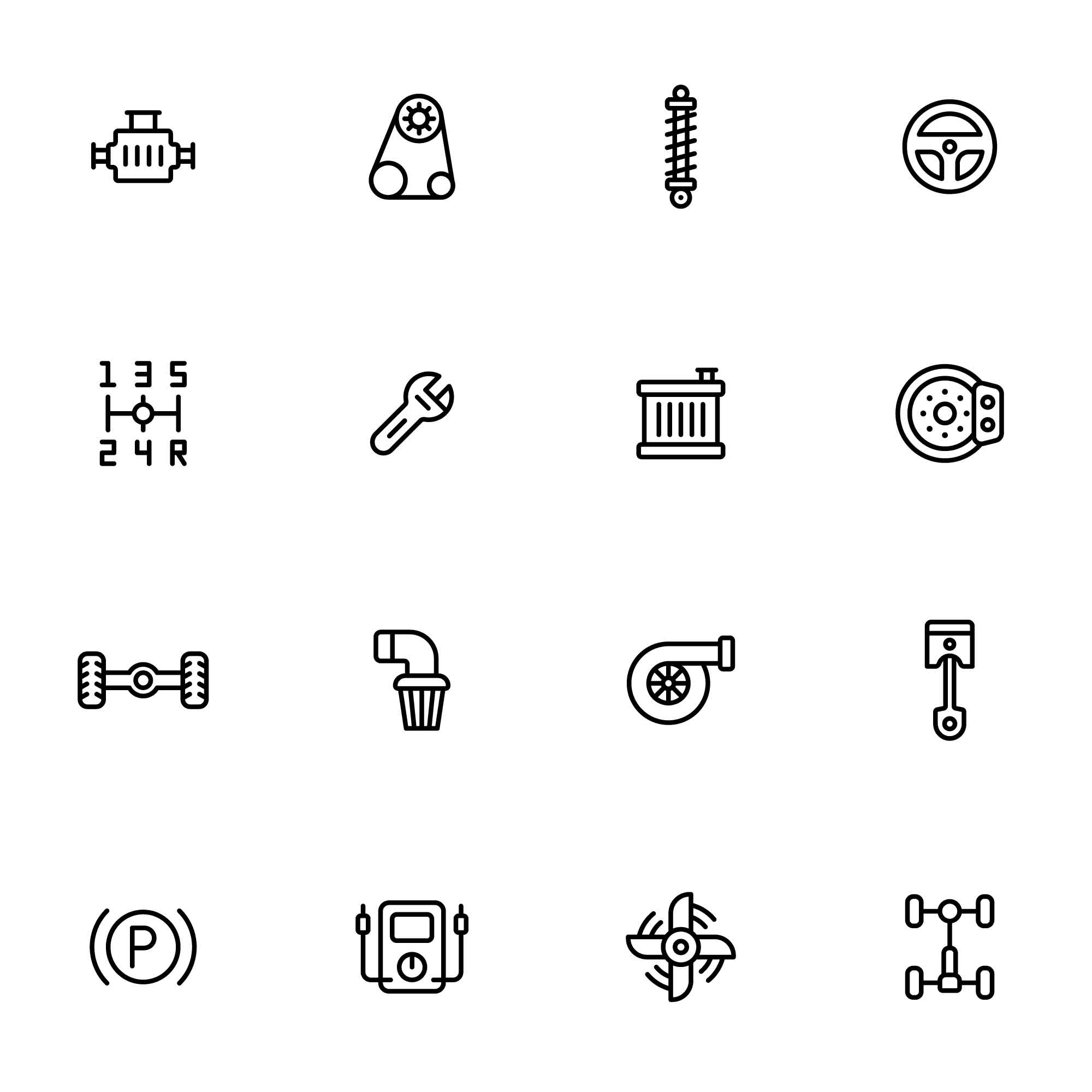 32 Car Engine Icons