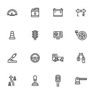 32 Driving School Icons