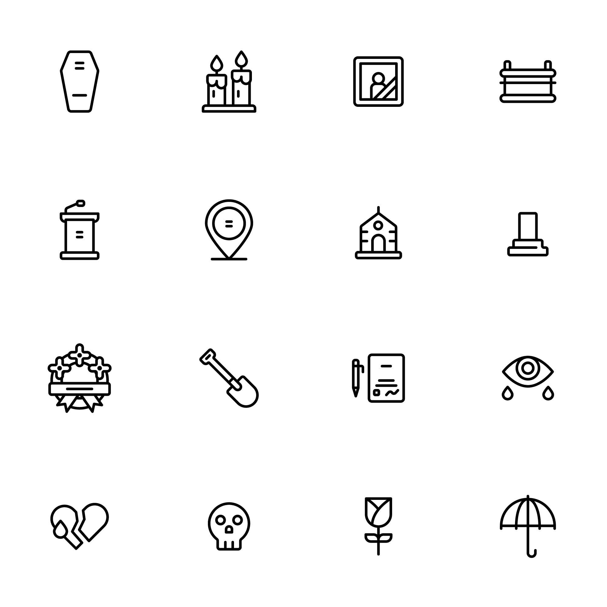 32 Funeral Icons