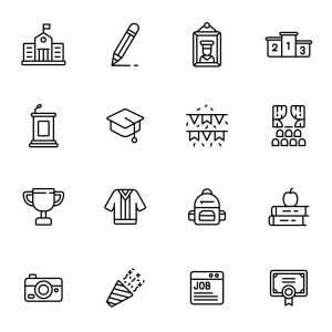 32 Graduation Icons