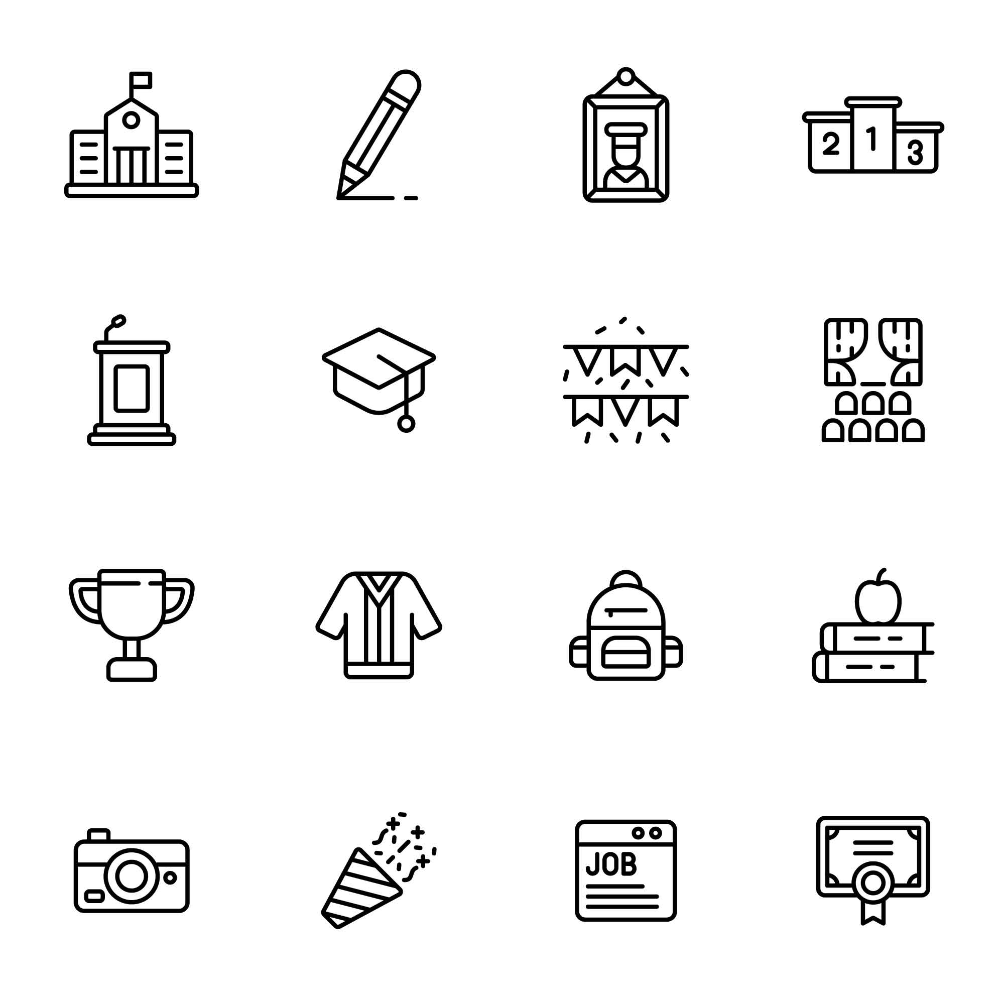 32 Graduation Icons