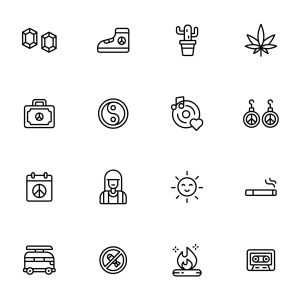 32 Hippies Icons