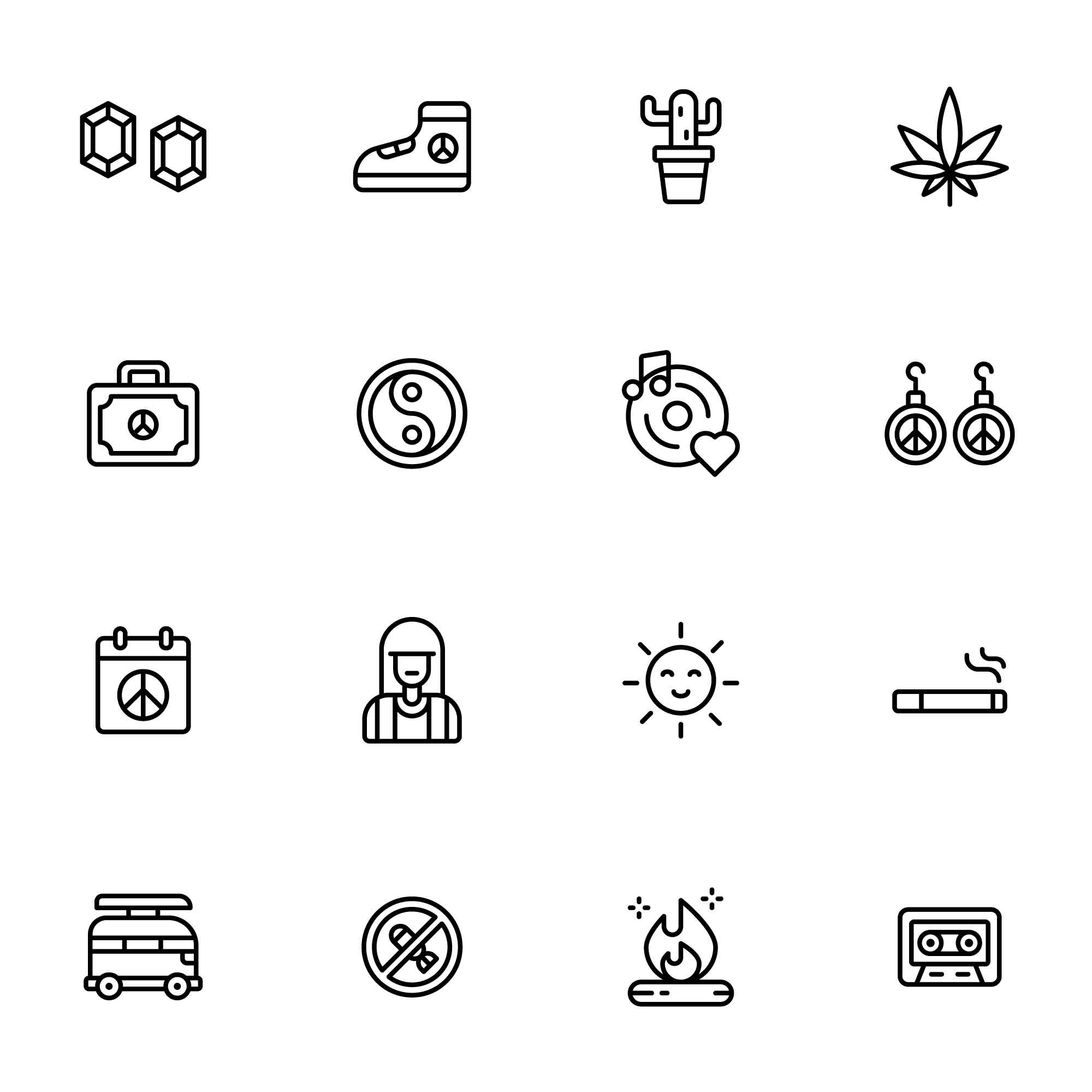 32 Hippies Icons