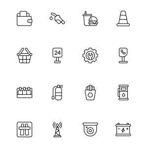 32 Motorway Service Icons