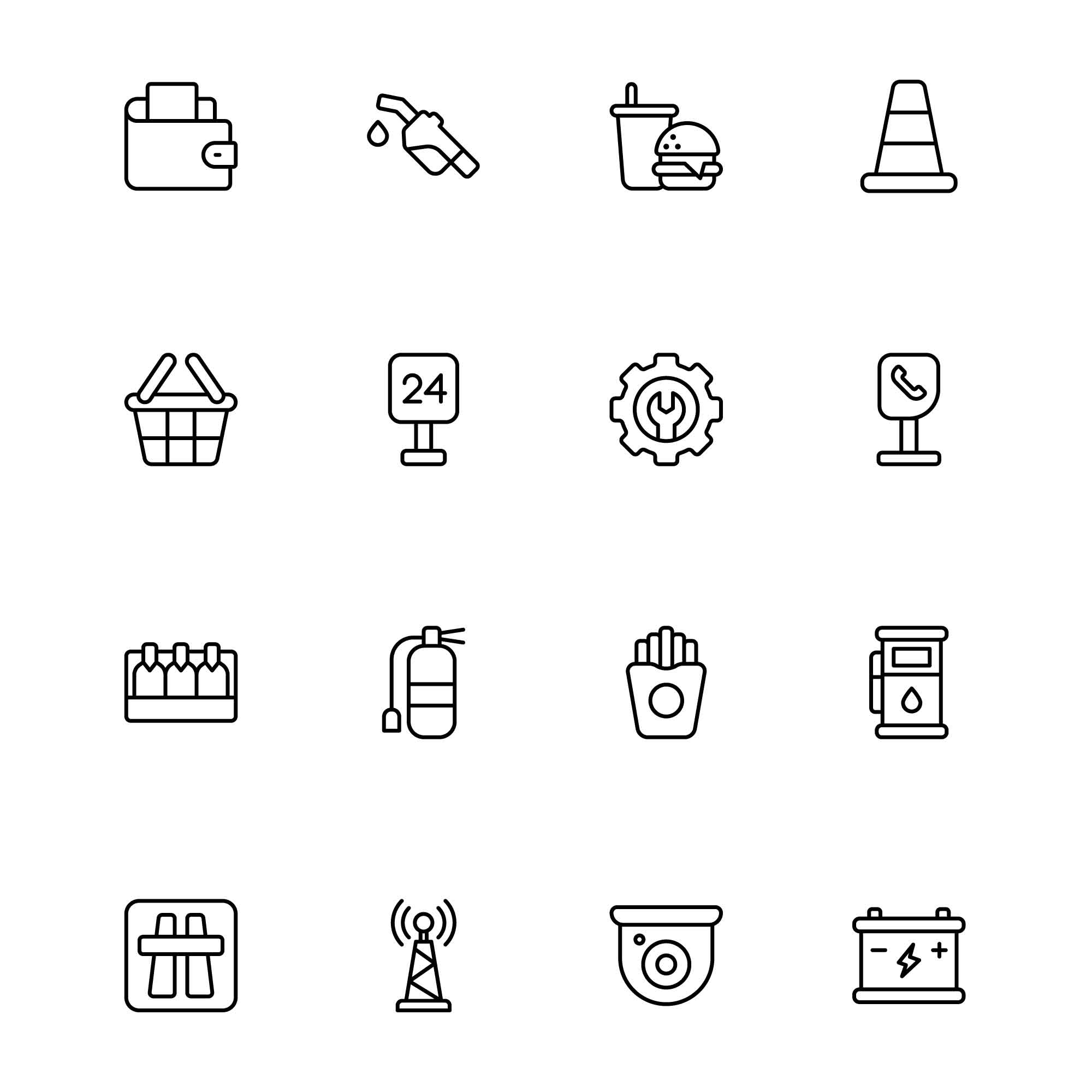 32 Motorway Service Icons