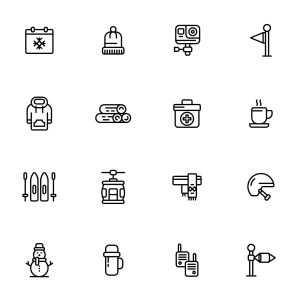32 Ski Resort Icons