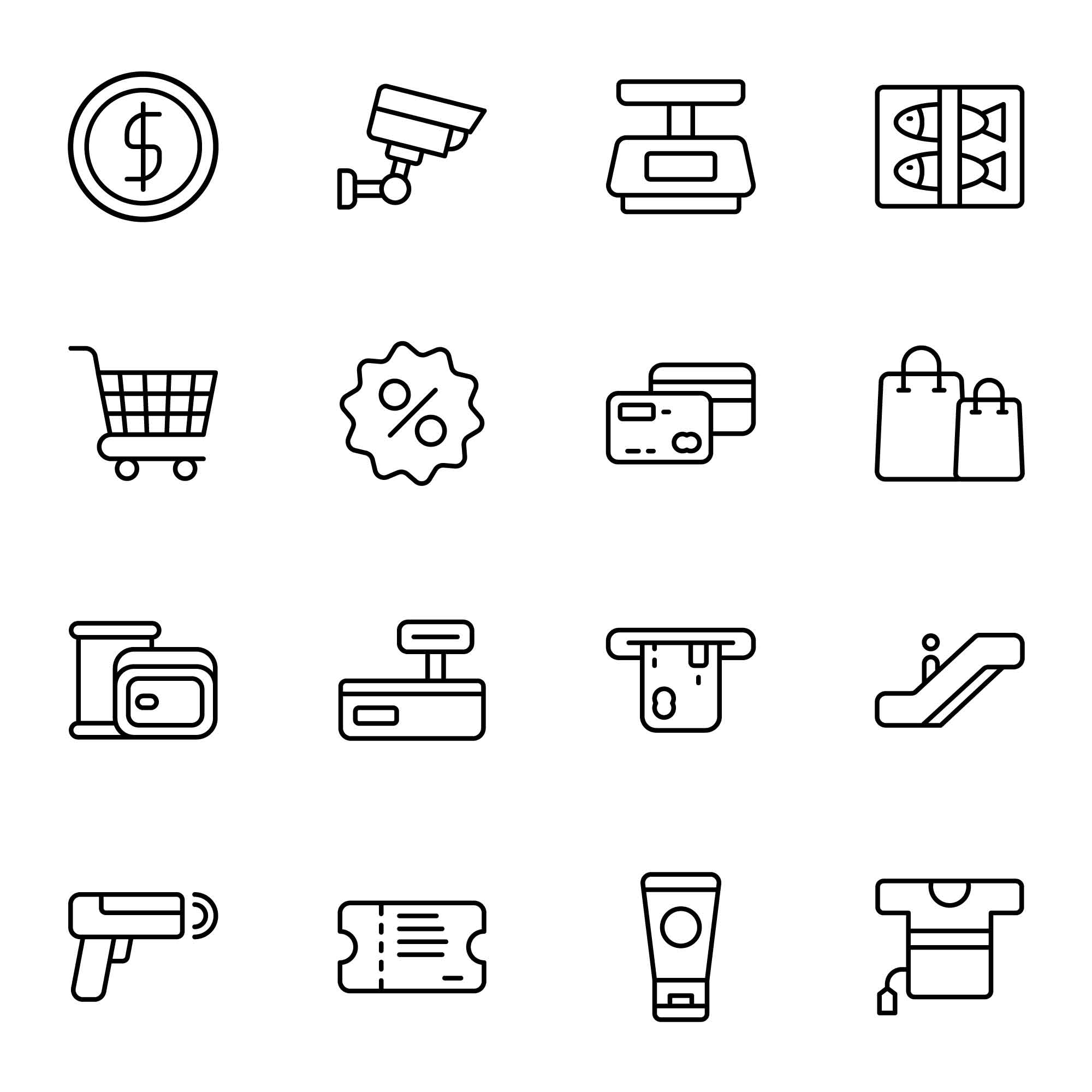 32 Supermarket Icons