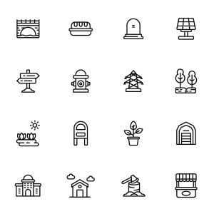 32 Village Icons