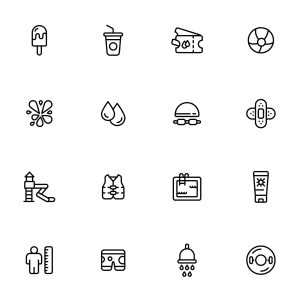 32 Water Park Icons