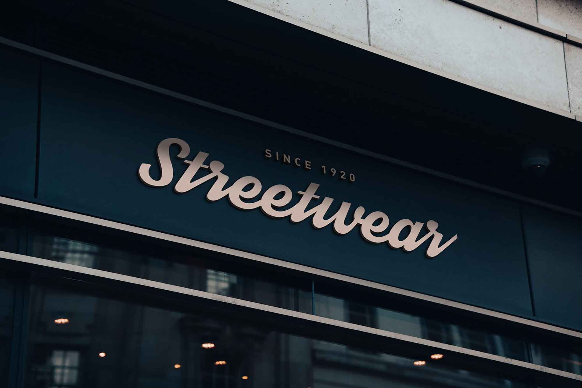 3D Shop Facade Logo Mockup