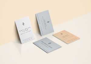 4 Business Cards Scene Mockup (PSD)