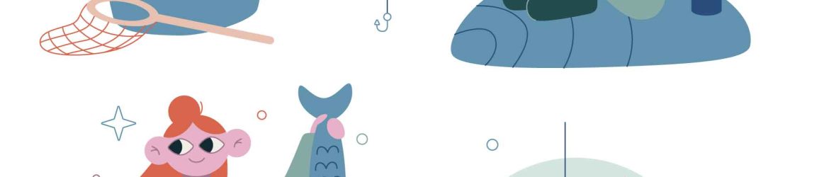 4 Fishing Illustrations 4 Fishing Illustrations