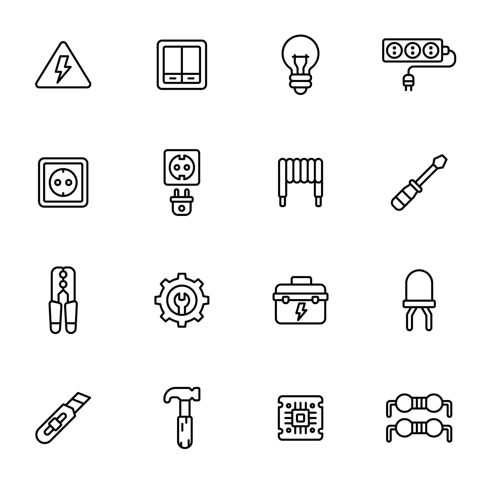 48 Electrician Tools Icons
