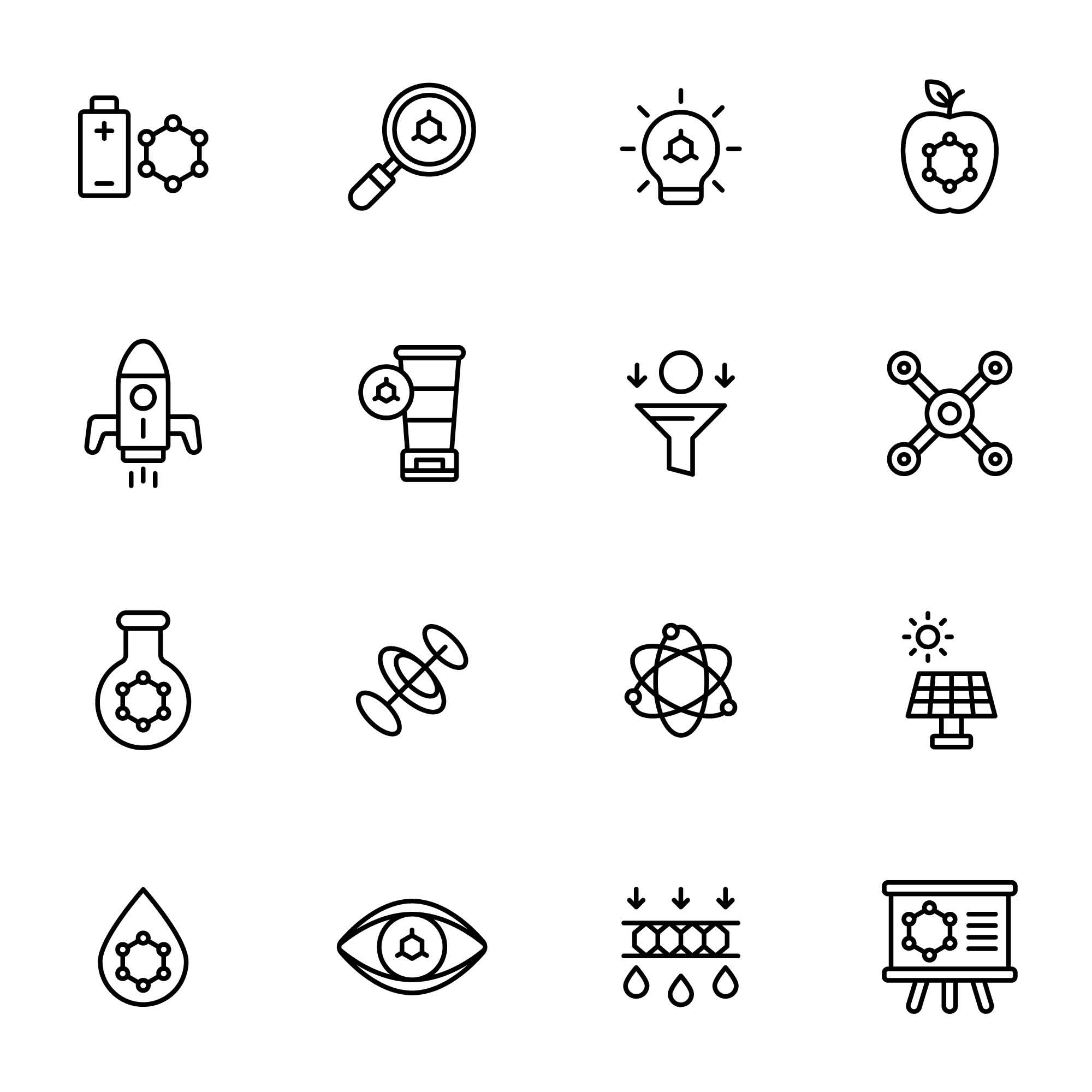 48 Nanotechnology Icons