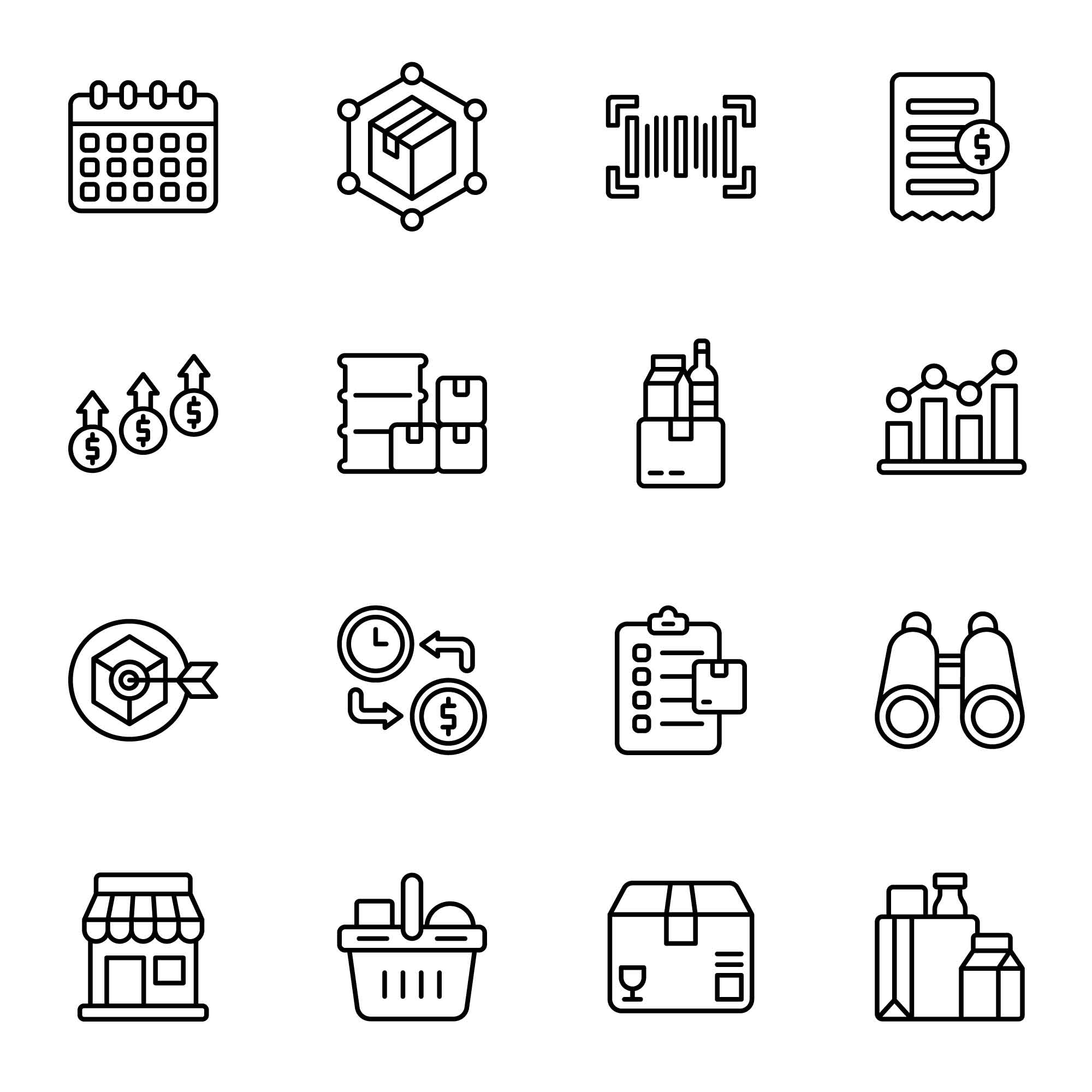 48 Supply Chain Icons