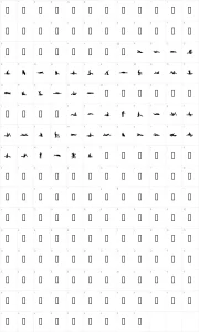 Mapa de caracteres da fonte 48 ways