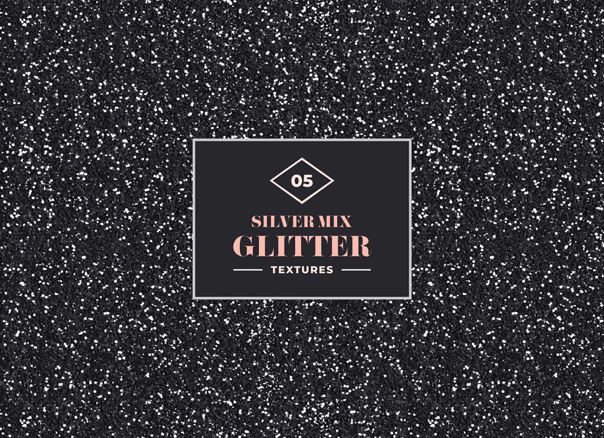 5 Free Silver Mix Glitter Textures (JPG)