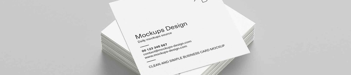 5 Square Business Card Mockups