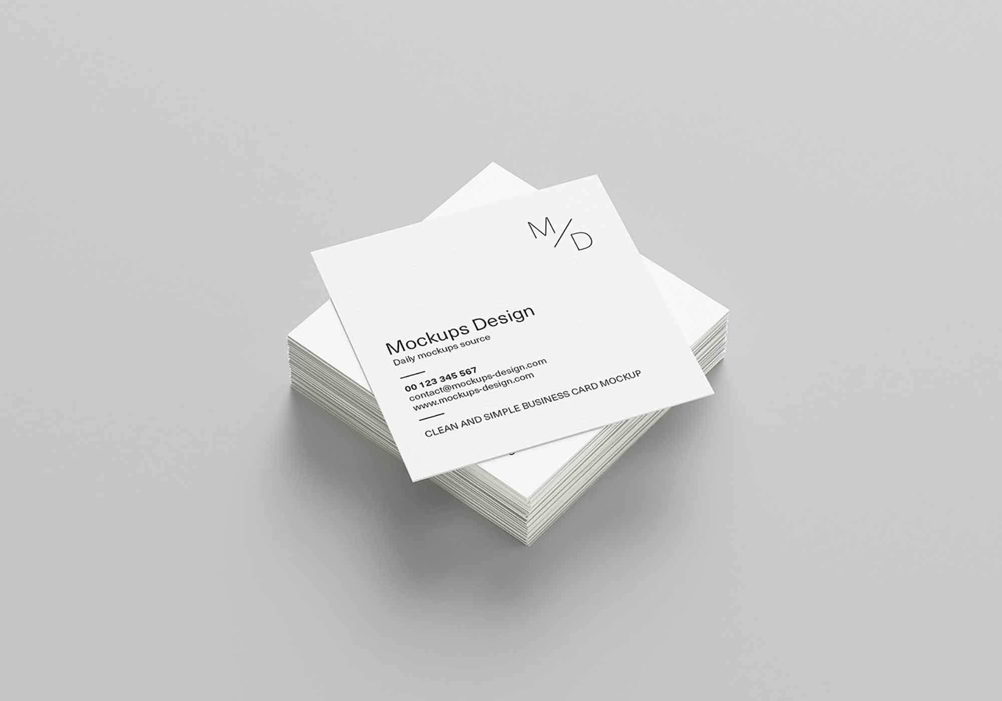5 Square Business Card Mockups
